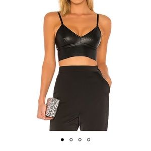 Faux leather crop top